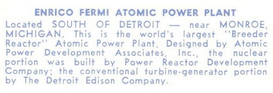 Enrico Fermi Nuclear Generating Station - OLD POSTCARD (newer photo)